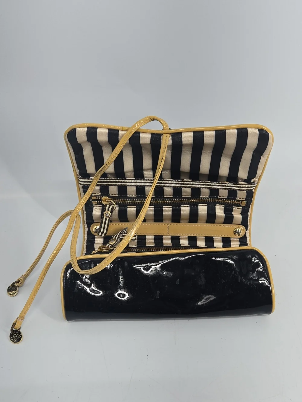 Henri Bendel Black Patent Beauty Bag